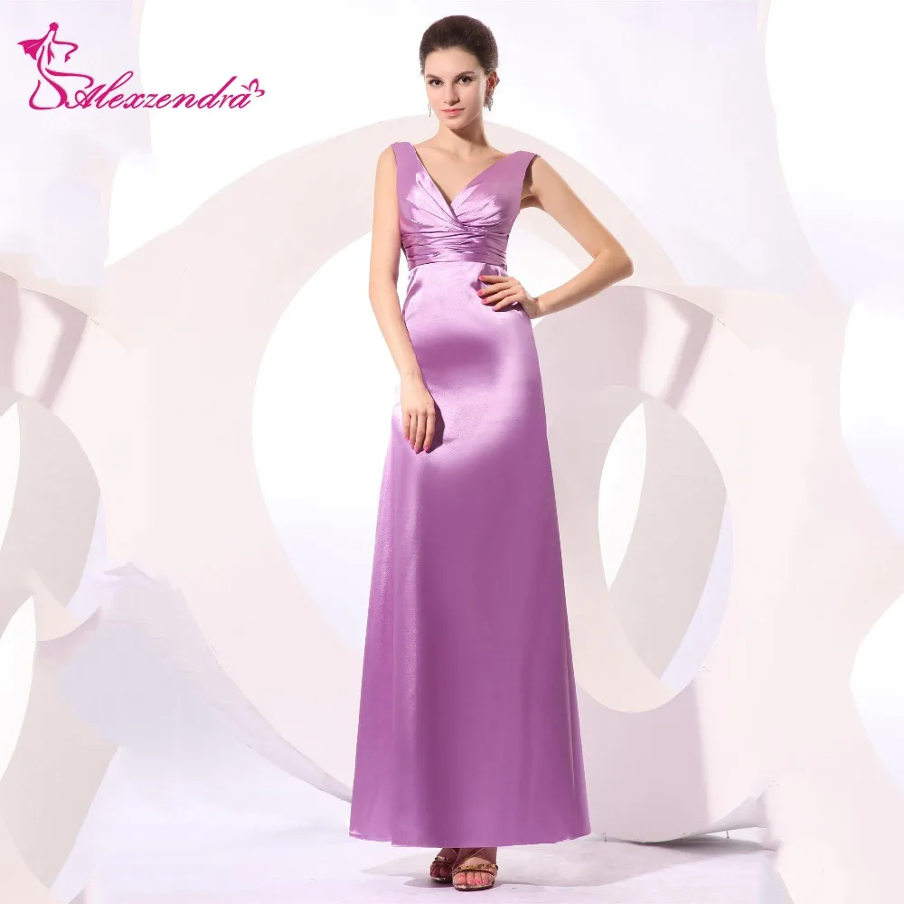 

Alexzendra Violet A Line Double V Neck Pleats Long Bridesmaid Dress for Wedding Party Gown Bridesmaid Gown Plus Size