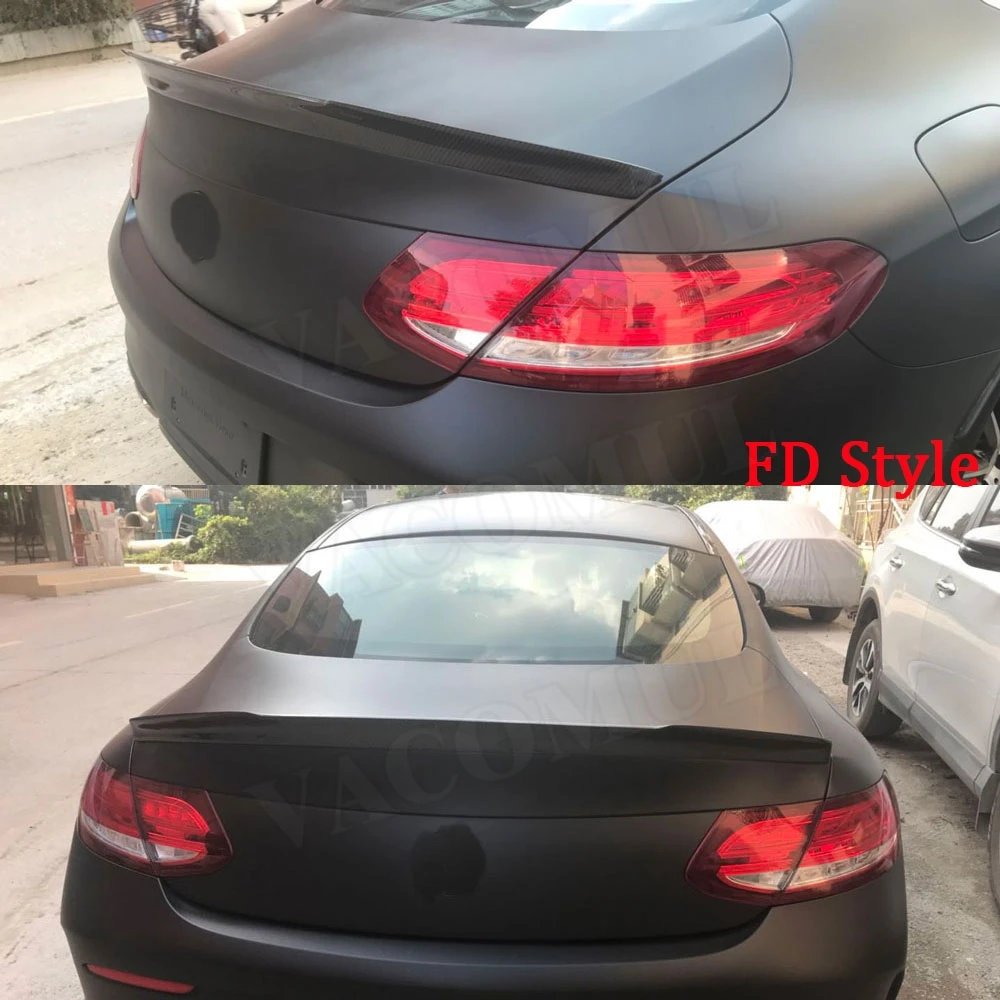 Для W205 спойлер из углеродного волокна задний Крылья для Mercedes Benz C205 C200 C300 C180 Coupe 2