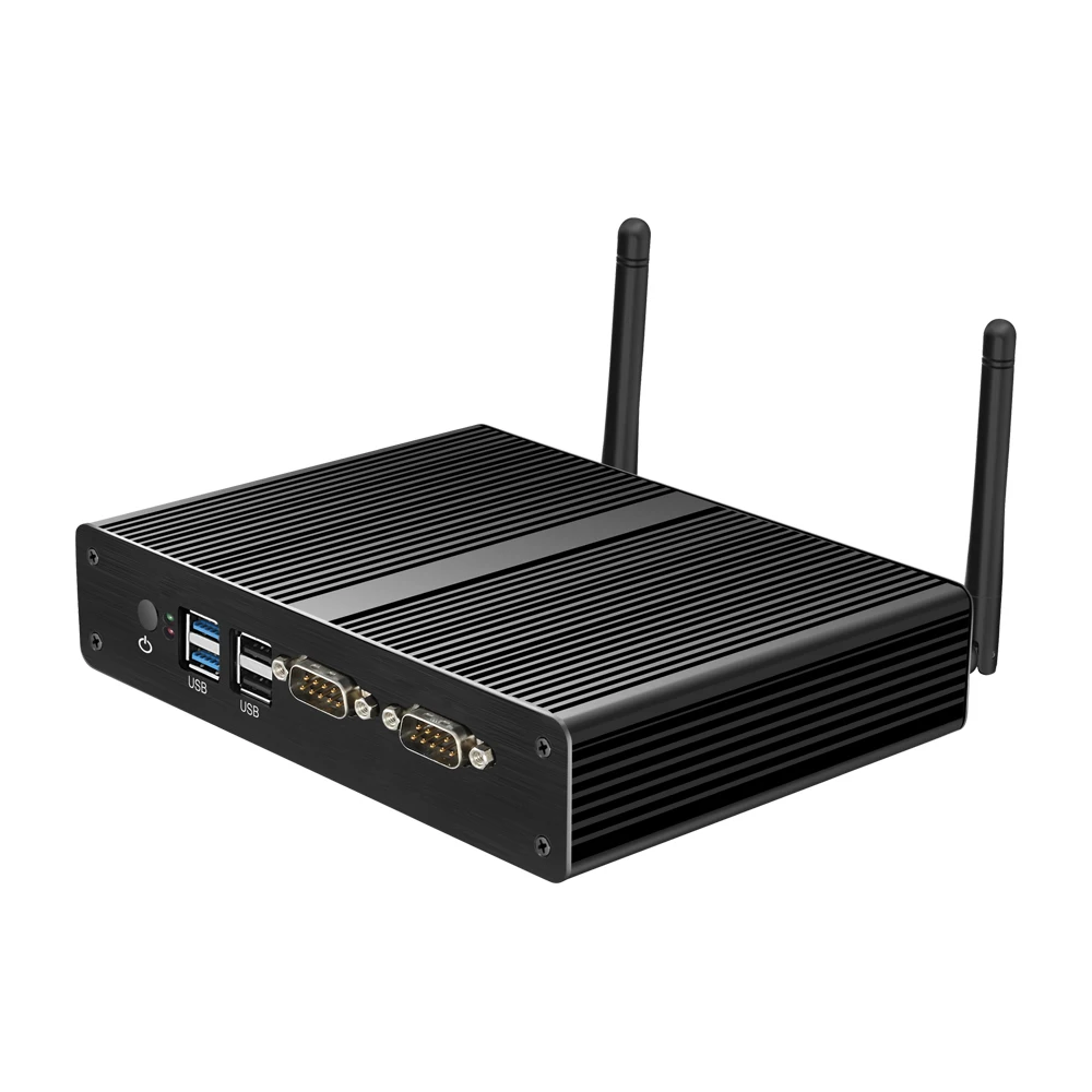 Мини ПК BEBEPC без вентилятора мини компьютер с двумя LAN портами Celeron N2830 J1800 J4105 Windows 10
