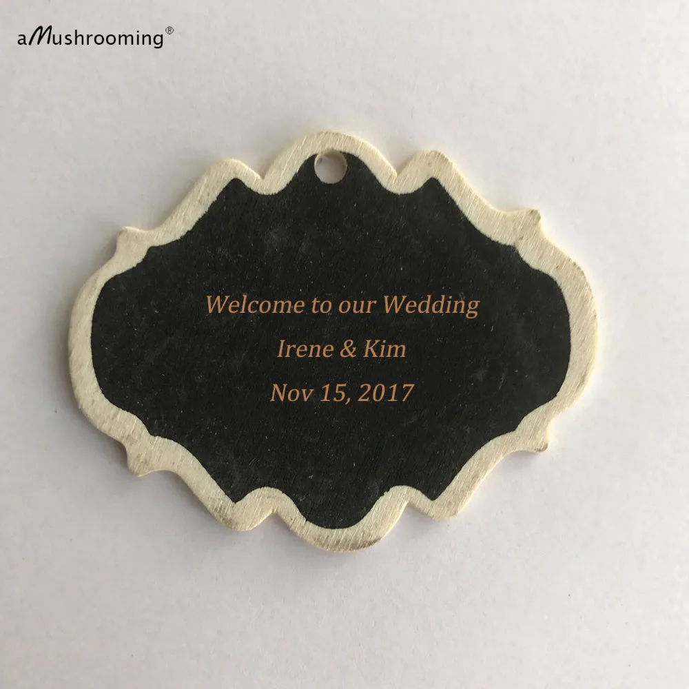 Гравированная лазером древесина ломтики заказной Подарочный металлический