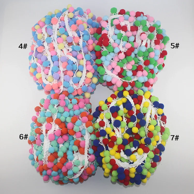 Lace Fabric Sewing Accessories Pompom Trim Pom Pom Decoration Tassel Ball Fringe Ribbon DIY Craft Accessories Material Apparel
