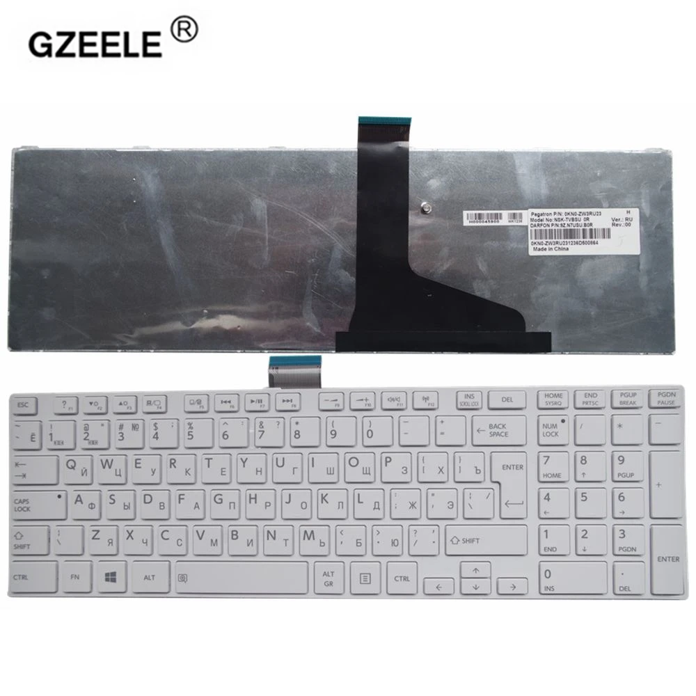 GZEELE Новая русская клавиатура для ноутбука TOSHIBA C850 C855 C855D L850 L850D L855 L850 L855 L870 L850-T01R P850 S850 S855D RU белый