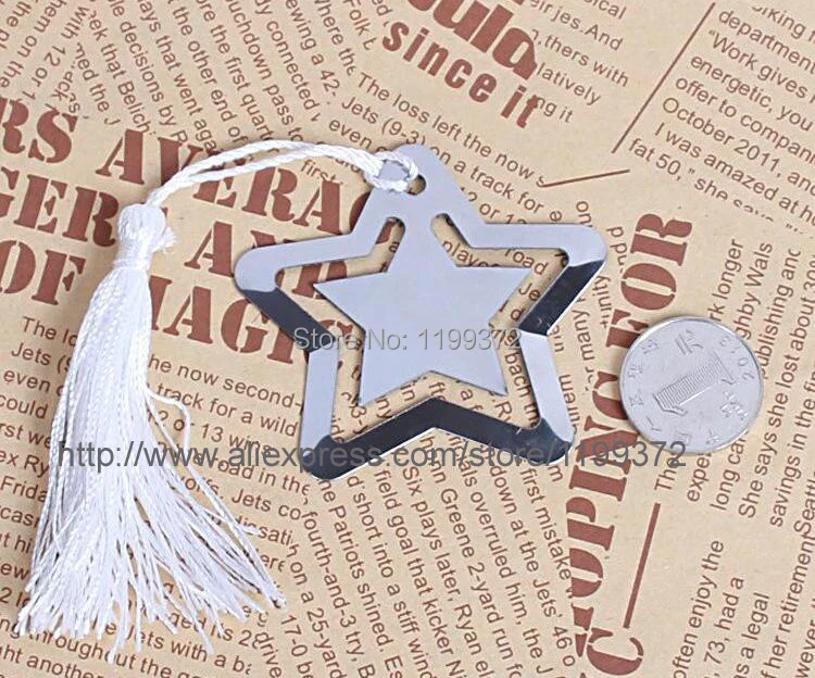 200 шт. Звезда родилась из нержавеющей стали металлические закладки для книг Baby