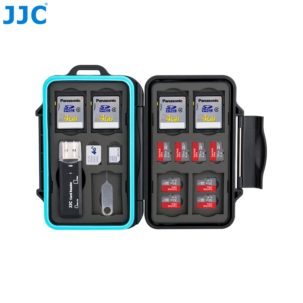 JJC MCR-STS27 чехол для карты памяти жесткий чехол может хранить SD x 7, TF x 16, Micro SIM x 2, Nano SIM x 2 для карт Canon/Nikon/Sonyi/Olympus