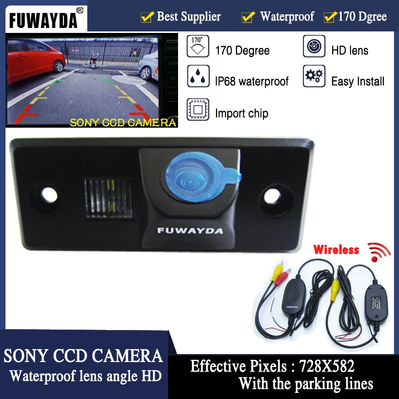 

FUWAYDA WIRELESS SONY CCD Car Reverse Rear View Camera for VW Volkswagen TIGUAN TOUAREG POLO SANTANA PORSCHE CAYENNE SKODA FABIA