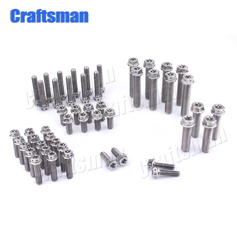 50Pcs Titanium Bolt M5x20mm M6x16 20 25 30mm M8x30 40mm Inner Torx Head Ti Screw for Most KTM Motorcycle Front Axle Kit Bolts