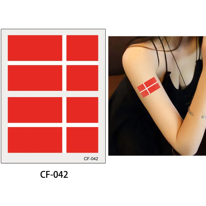 CF-042 Denmark Glaryyears 10 листов 6*8 см Кубок мира Национальный Баннер флеш тату «флаги» временные футбольные спортивные Funs смотреть игры тело стикер - Цвет: CF-042 Denmark