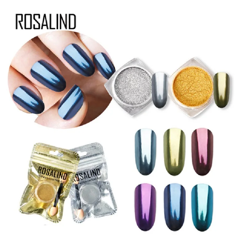 ROSALIND 1 шт цветной блеск для ногтей Magie Platin порошок гель лак для ногтей Полупостоянный высококачественный блеск для ногтей