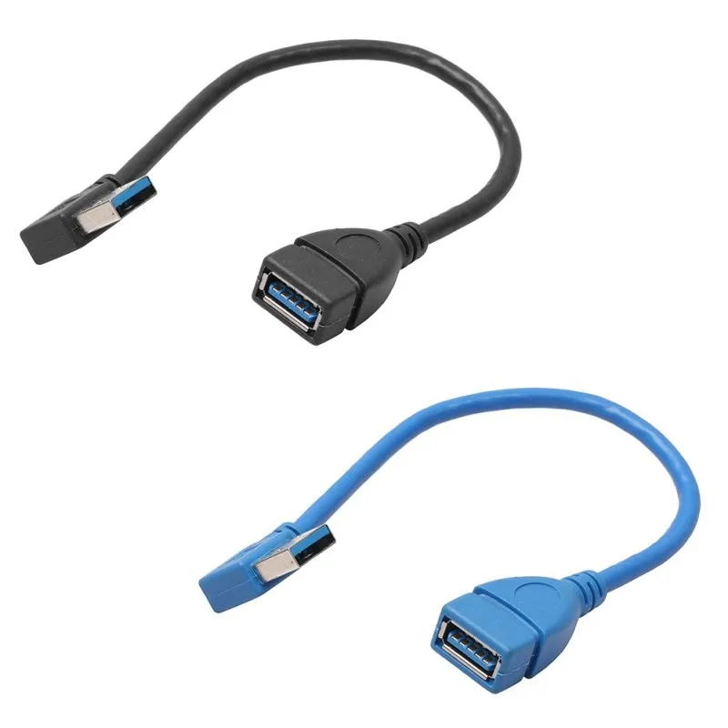 1 шт. USB 3,0 правый угол 90 градусов Удлинительный кабель для мужчин и женщин адаптер Шнур USB кабели