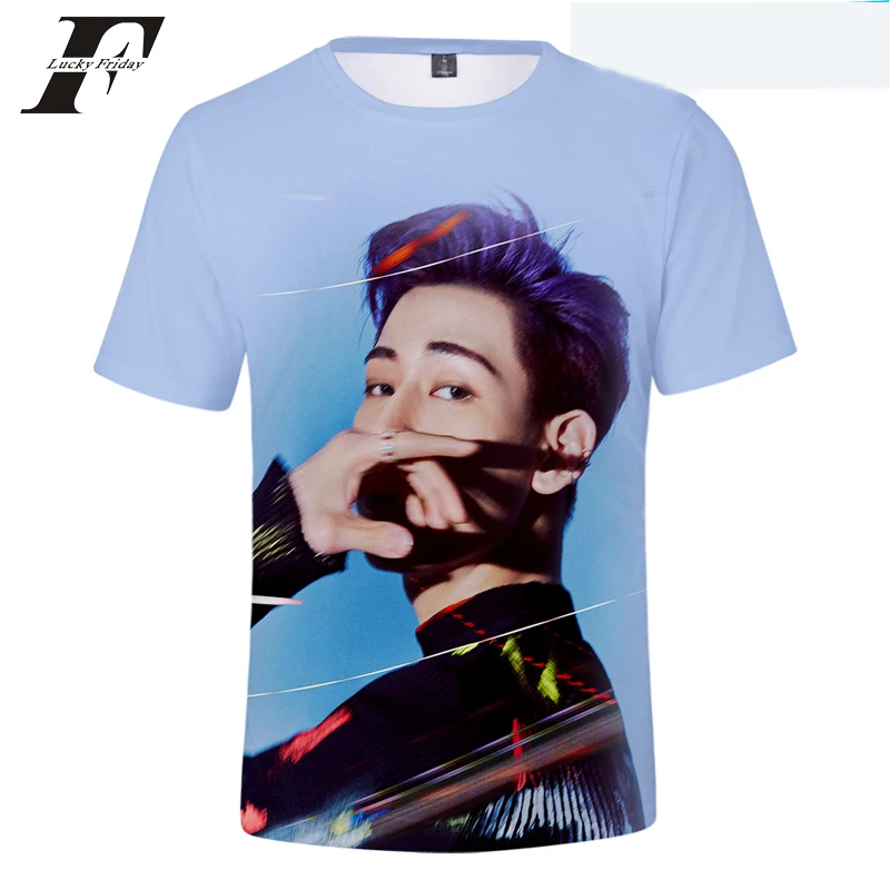 LUCKYFRIDAYF KPOP GOT7 Jackson новинка 2019 футболки с 3D принтом для мужчин и женщин летняя
