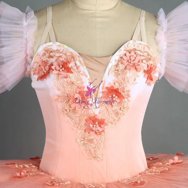 Изумительный розовый костюм для профессиональных танцев балетная пачка