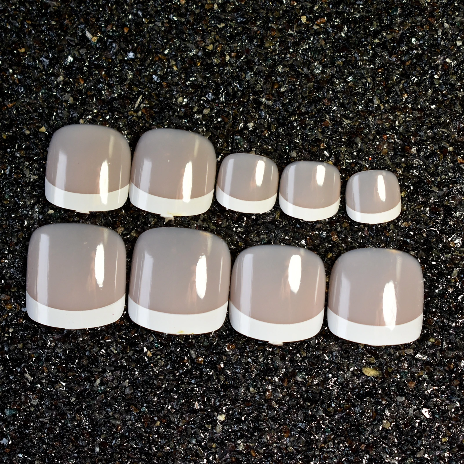 24 шт. Обнаженная поверхность Французский акриловый носок кончики для дизайна