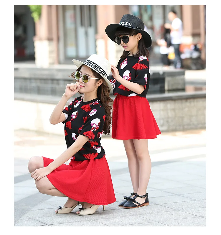 Семья соответствующие наряды лето мать дочь clothing sets 2017 семья посмотрите половина