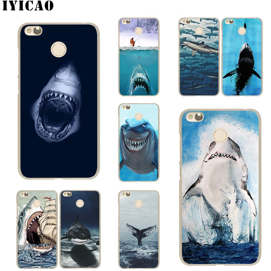 IYICAO животное хоккейная Акула твердая для Xiaomi Mi 5 5S 6 9 8 A2 Lite 5X Mix 2S F1 SE MAX 3 9T A3 Pro CC9E Redmi