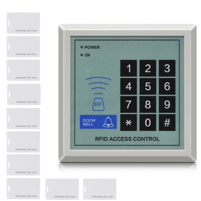 x1 and 10 ID cards LUCKING дверь RFID Бесконтактная карта 125 кГц система контроля допуска к двери Входная система 100lbs магнитный замок комплект - Цвет: x1 and 10 ID cards