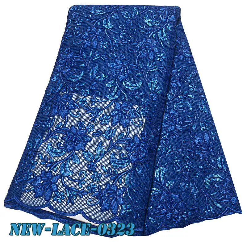Кружевная ткань с блестками 2019 высококачественная новая Нигерия вышитая