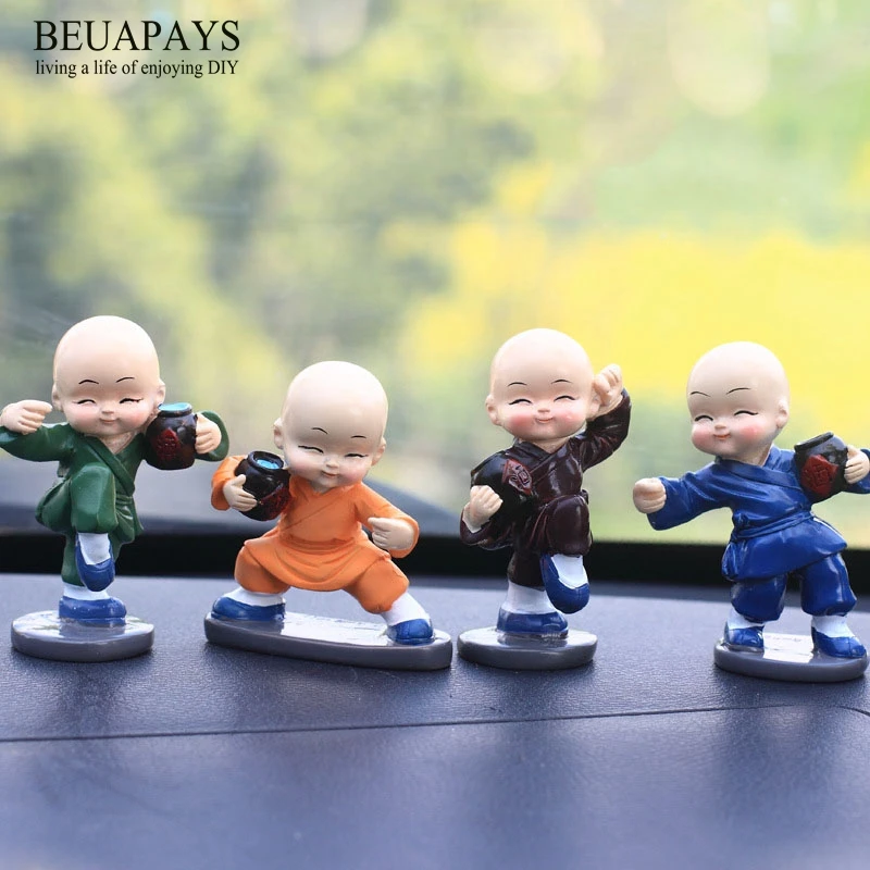 

1set Figurines Miniatures Shaolin Drunken Boxing Monk Creative Gifts Creative Resin Home Decorations Automotive Interior Decor