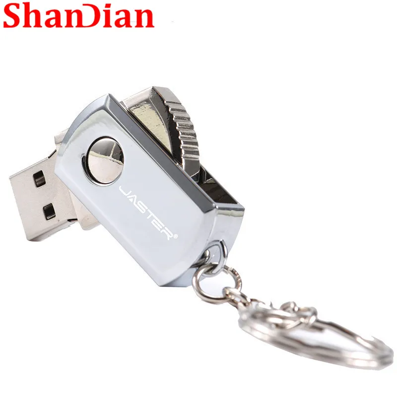 SHANDIAN USB 2 0 металлический брелок для ключей флэш накопитель 16 ГБ 32 64 128 флеш 4 Гб