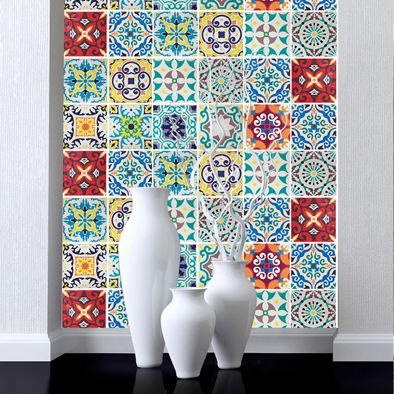 Самоклеящиеся обои настенные наклейки 3d стерео для плитки ПВХ богемные линия