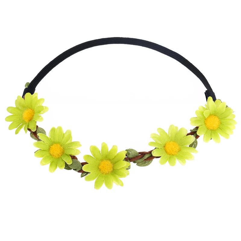 AWAYTR, бохо, Маргаритка, резинки для волос для женщин, аксессуары для волос, венок, ободок, праздничная эластичная резинка для волос, цветок, волосы гирлянды