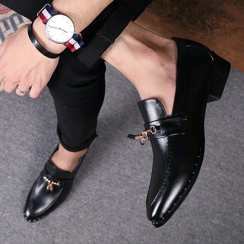 Брендовые мужские классические модельные туфли с острым носком размеры 38-46