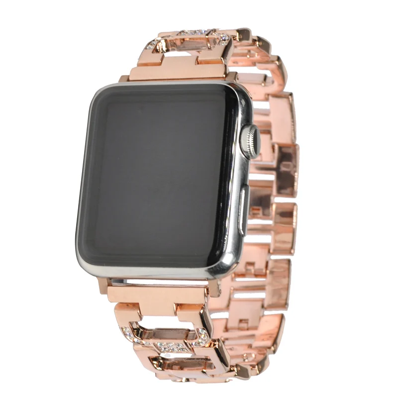 Модный роскошный классический ремешок из нержавеющей стали для Apple watch 38 мм 42