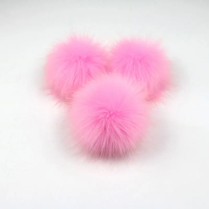 Pink 1 шт. помпон из искусственного лисьего меха 12 см самодельный помпон из искусственного меха ручной работы для брелоков, шапок, сумок, подвесных аксессуаров - Цвет: Pink