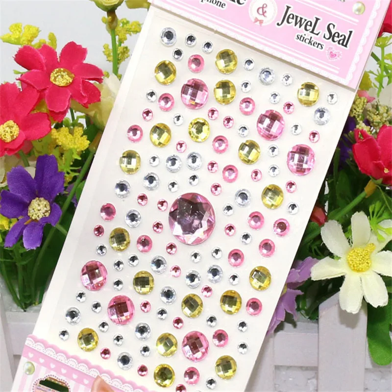 1 Лист/много Круглой Формы Мотив Плоской задней Бусы Наклейка Телефон Автомобиль