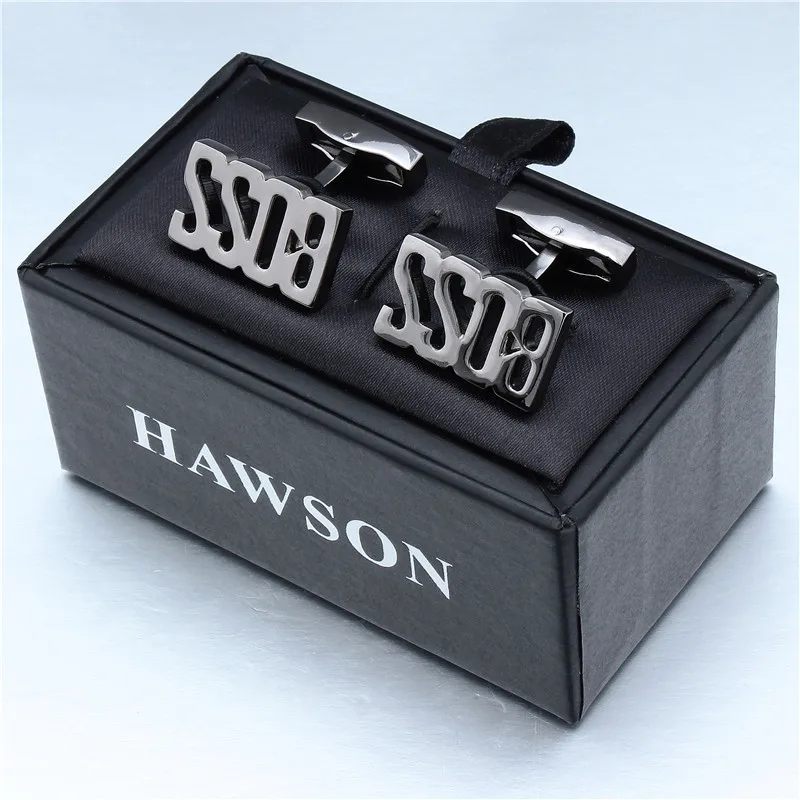 HAWSON 3 цвета BOSS Car брендовые запонки для мужчин пистолет металлическая запонка Кнопка соединитель высокого качества мужские ювелирные аксессуары