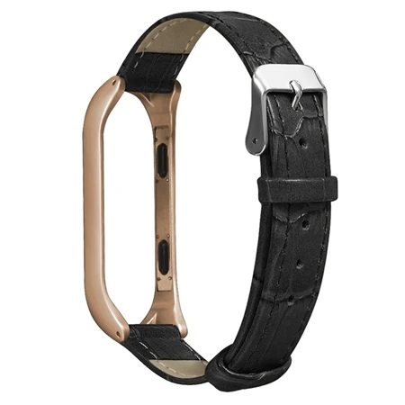 B Для Xiaomi mi Band 3 4 фитнес-трекер красочные кожаные mi Band 4 3 ремешок черный золотой чехол модные браслеты - Цвет: B