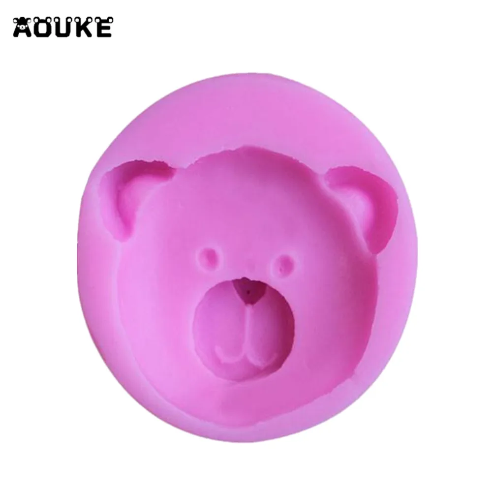 Мультяшный медведь лицо фонфант Торт Силиконовый Moldc шоколадное печенье Лед Куб