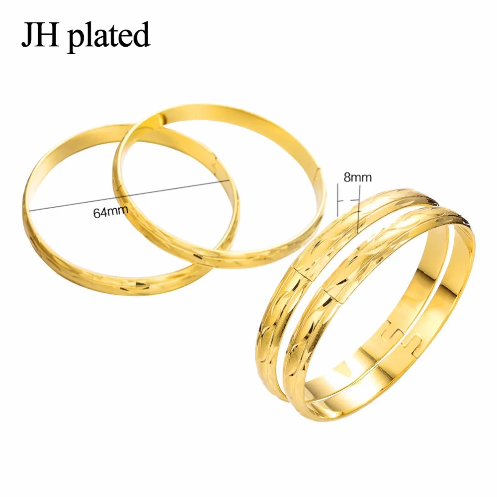 Позолоченный Браслет JHplated 4 шт. для женщин эфиопские свадебные браслеты Арабские