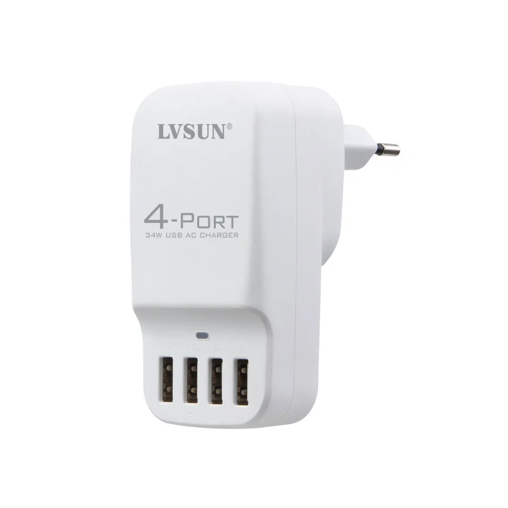 Универсальное портативное Сетевое зарядное устройство Udoli с 4 USB портами 5 В 2 А
