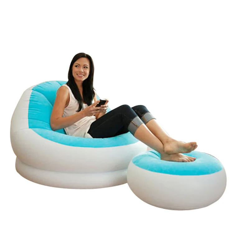 EC US 68572 inflatable lazy leisure sofa single bed folding three color options FREE SHIPPING |