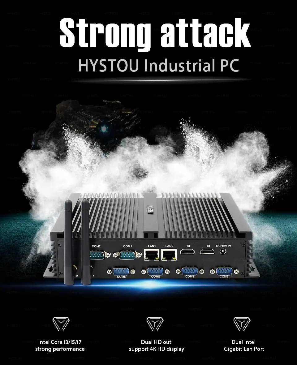 Hystou безвентиляторный мини-Корпус для ПК I3 4010U 7th Gen i7 4500U четырехъядерный 2* DDR3L Мини компьютер Windows 10 Pro HDMI HTPC неттоп 4 МБ кэш