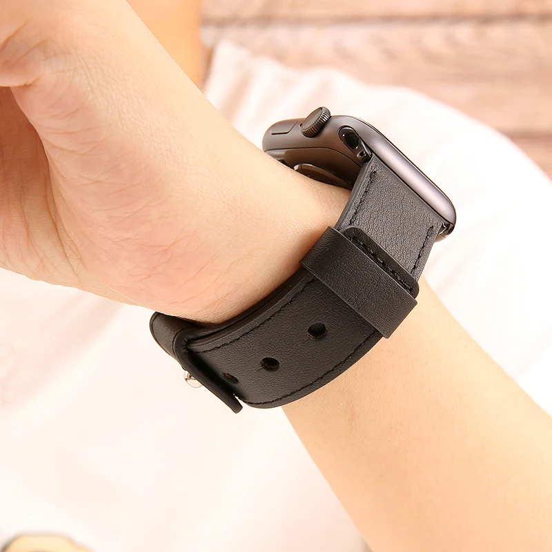 Ремешок для часов apple watch 42 мм 38 44 40 кожаный ремешок iwatch correa серии 4/3/2/1 aple