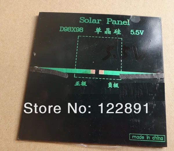 Wholesale!1W 5.5V Mini Solar Cell Monocrystalline Panels 98x98MM 180mA For Small Power Appliances 20pcs/lot Free Shipping | Электроника