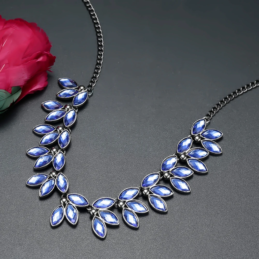 Женское колье Meyfflin черная цепочка со стразами ожерелье Colar Collier Femme | Украшения и