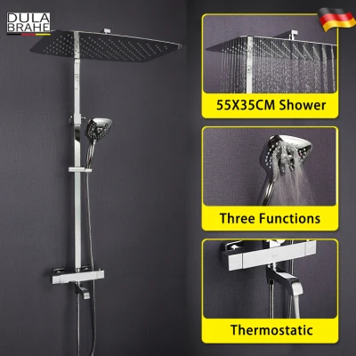 D118-Thermostatic Термостатический смеситель для ванной комнаты Набор цифровая панель дисплея Интеллектуальный микшер умный дождь водопад дождь Душ головка - Цвет: D118-Thermostatic