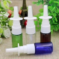 100pcslot 10ml 4 colors empty plastic nasal spray bottles pump sprayer mist nose spray pet hot sale refillable bottles zkh55