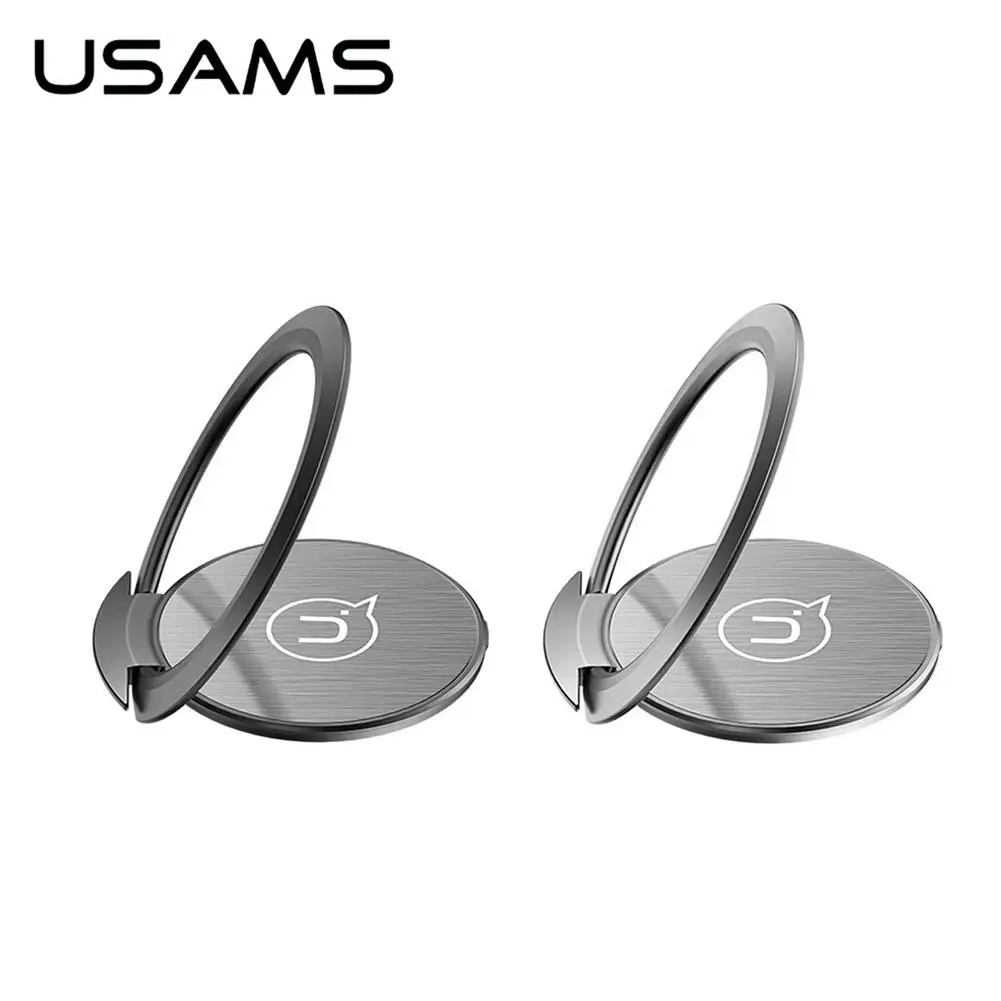 USAMS US-ZJ038 мобильного телефона кольцевой держатель Портативный ультратонкий Защитный чехол задняя цинковый сплав Стенд с контакте с клейкой лентой 3M