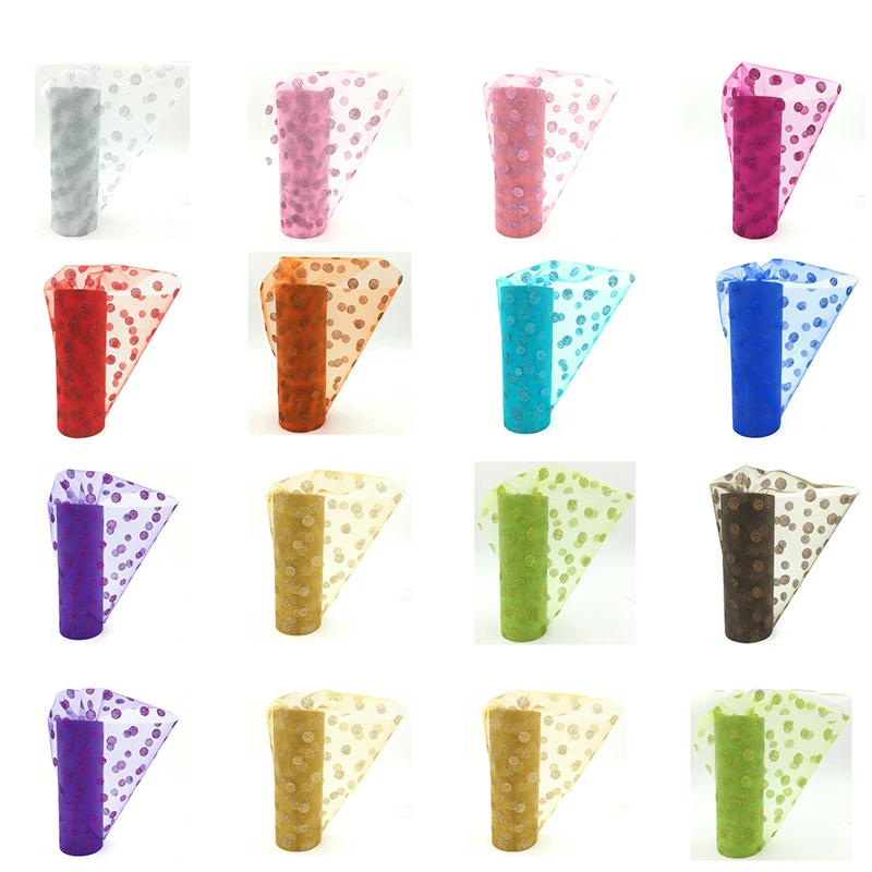 Тюлевая юбка пачка в горошек 15 см * 10yds рулон ткани сделай сам подарочная лента на