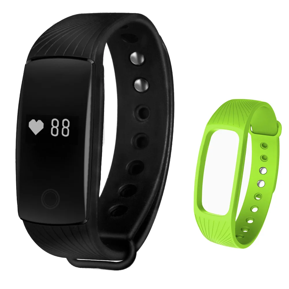 add green strap TimeOwner V05C Bluetooth 4.0 смарт-браслет сердечного ритма Мониторы смарт-браслет Фитнес трекер умный группа для Android IOS iPhone - Цвет: add green strap