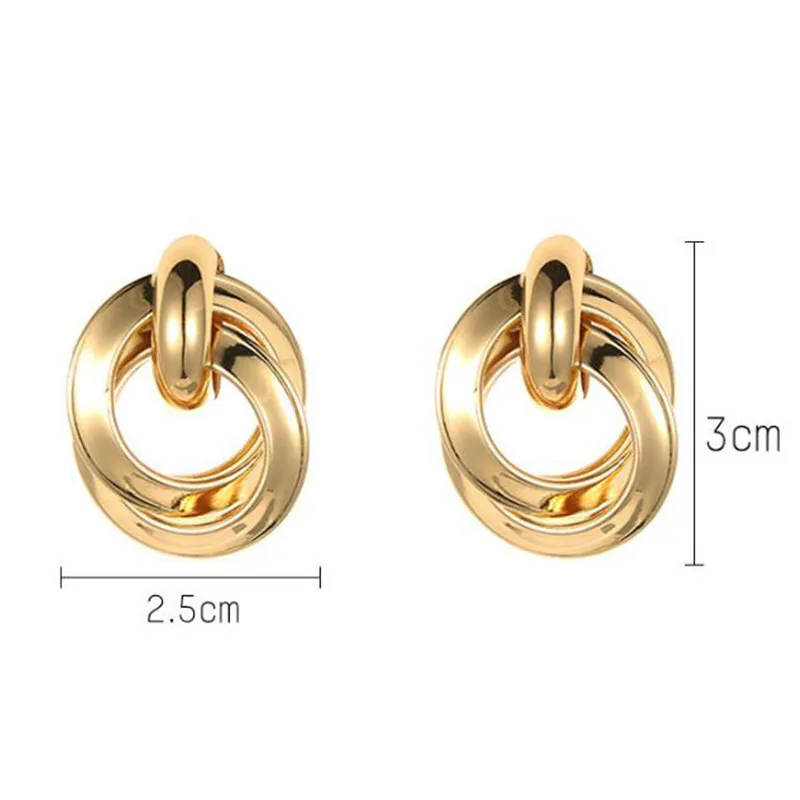 Шикарный с двумя круглыми крест сплава серьги со шпилькой для женщин модные