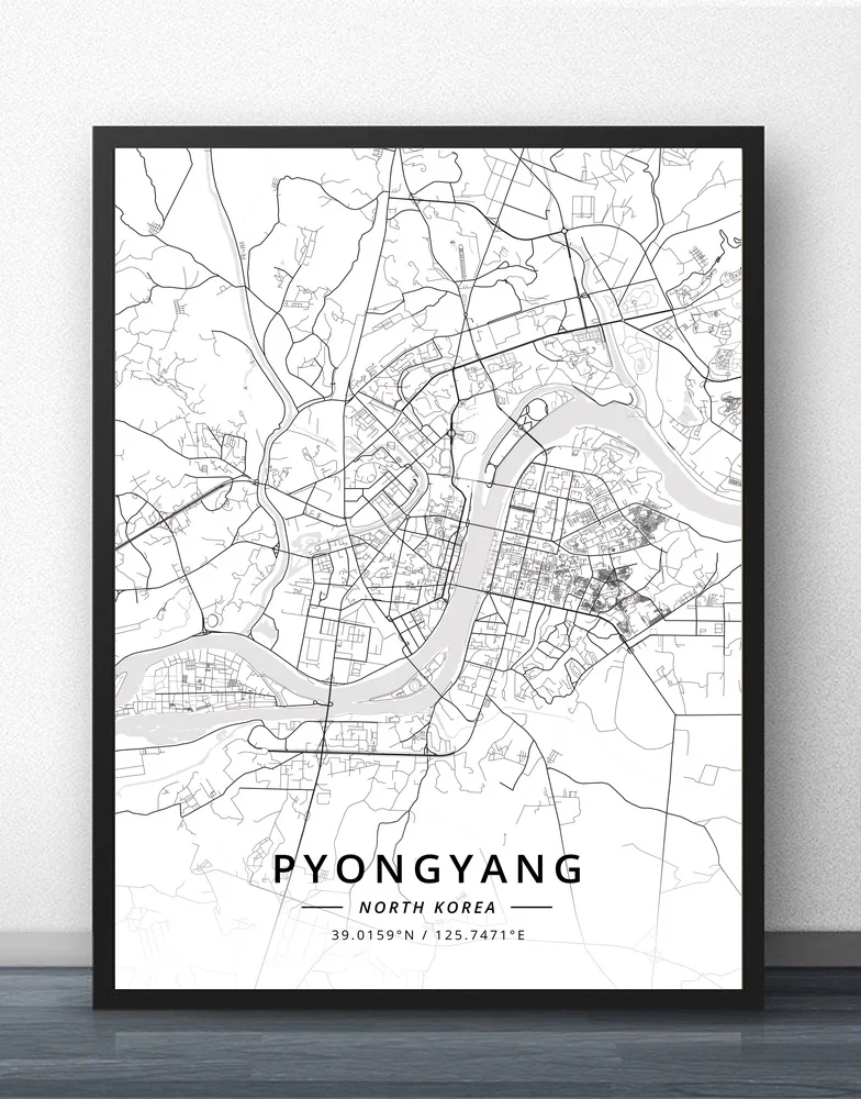 

Pyongyang North Korea Map Poster