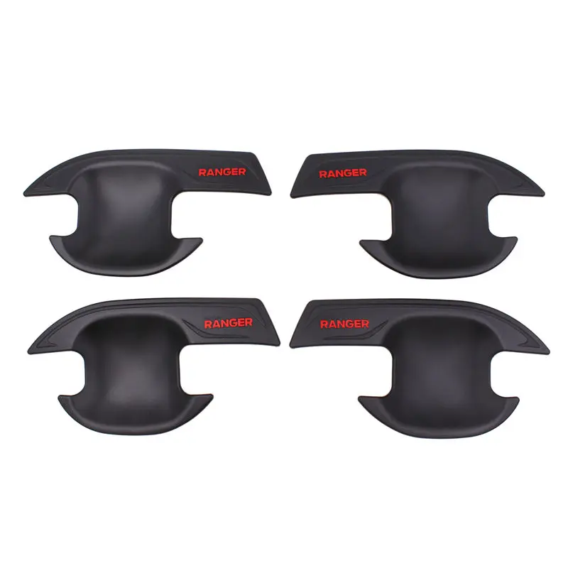 

For Ford Ranger Door Protection Door Insert Handle Bowl Cover Pickup Trunk Auto Parts ABS Matte Black Car Accessories 2012-2021