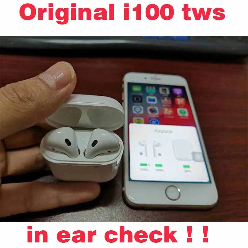 Оригинальные беспроводные наушники i100 TWS 1: 1 mini Pop up Bluetooth 5 0 для ap pk i80 I90 tws|Наушники