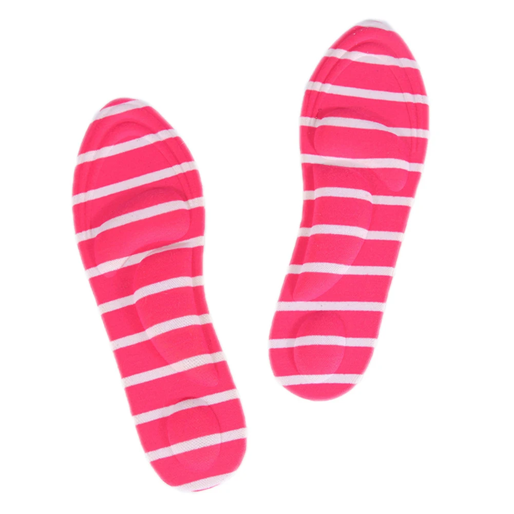 rose red stripes 1 пара 4D Спортивная губка мягкая стелька на высоком каблуке башмачок облегчение боли Арка подушка для поддержки OH66 - Цвет: rose red stripes