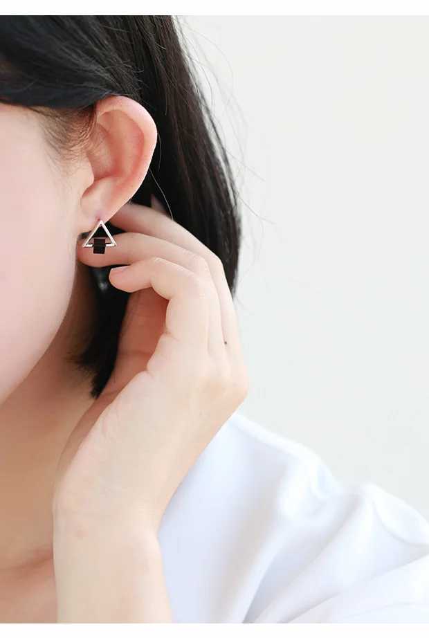 Женские серьги гвоздики геометрической формы из серебра 925 пробы|earrings cat|earring