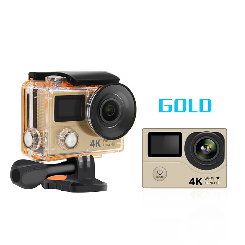 GKH3 Gold GEEKAM H3R/H3 Экшн-камера Ultra HD 4 K/30fps 20MP WiFi 2," 170D двойной экран Водонепроницаемая камера для записи видео на шлем Спортивная камера - Цвет: GKH3 Gold